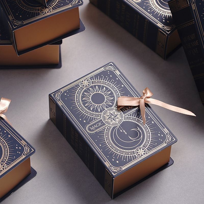 كتاب نوع مغناطيسي كلسري ورق التعبئة والتغليف صندوق هدية مع الشريط شعار مخصص مطبوع